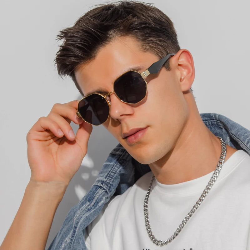 óculos de Sol Polígono Masculino - Moda Aryvon